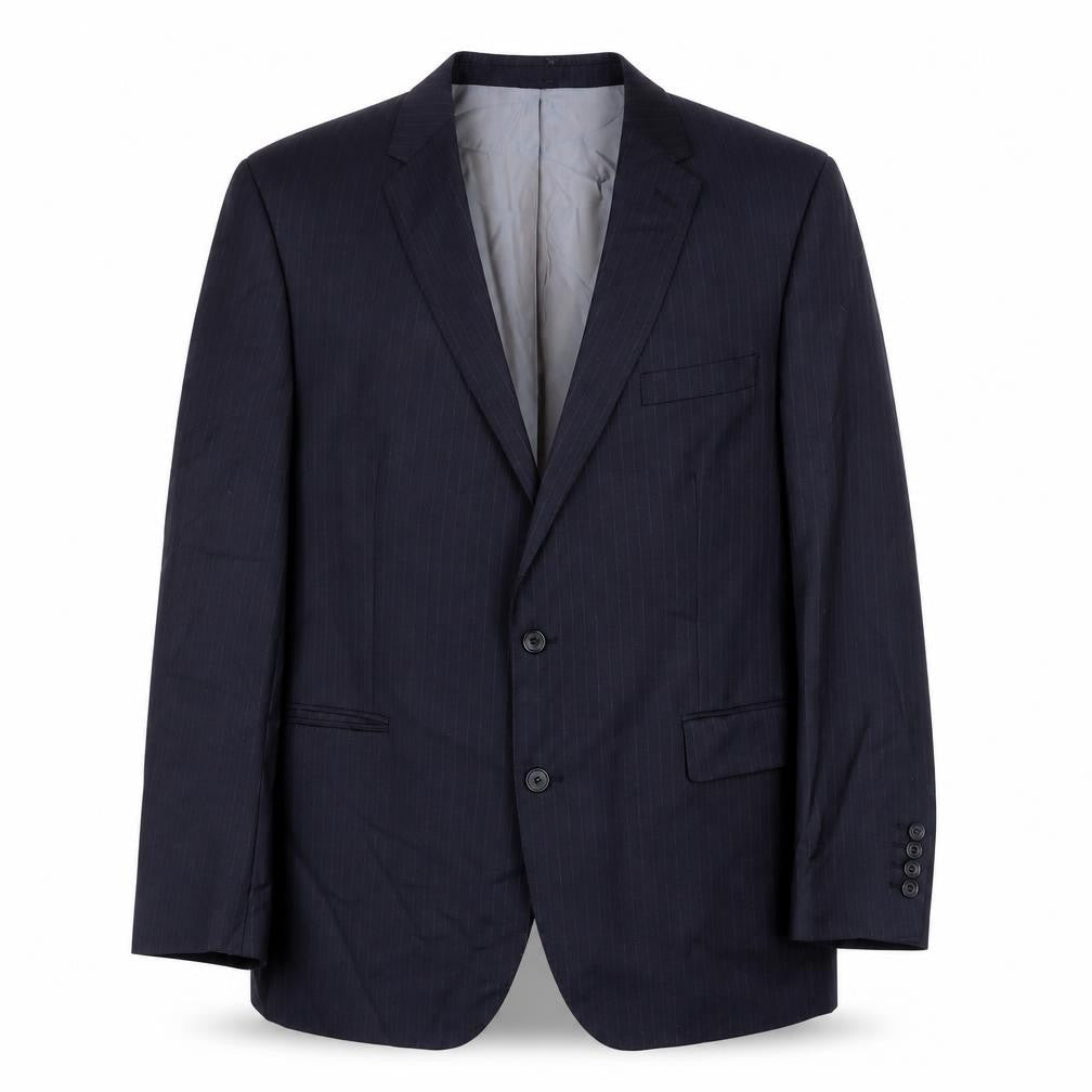Samuel Windsor Mens Blue Striped Wool Jacket Suit Jacket Size 46 Regular