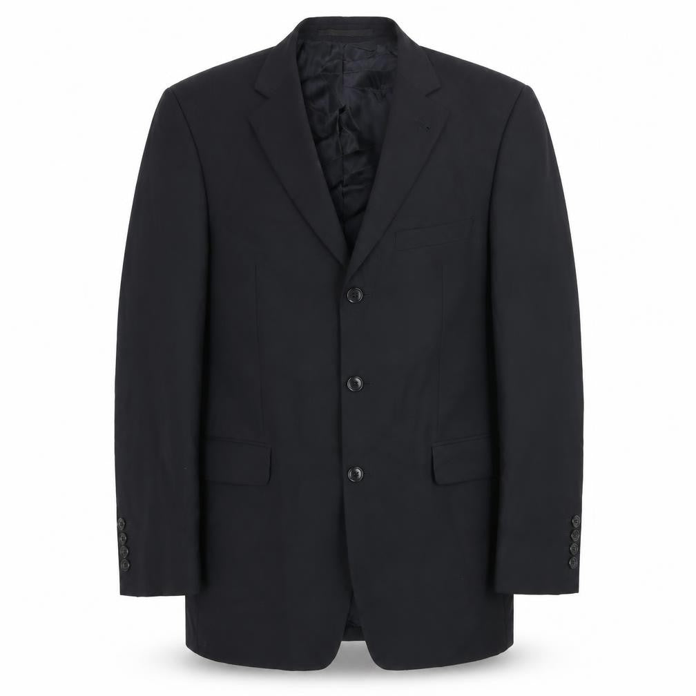 Benvenuto Mens Black Wool Jacket Suit Jacket Size 42 Regular