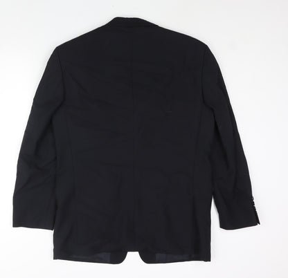 Benvenuto Mens Black Wool Jacket Suit Jacket Size 42 Regular