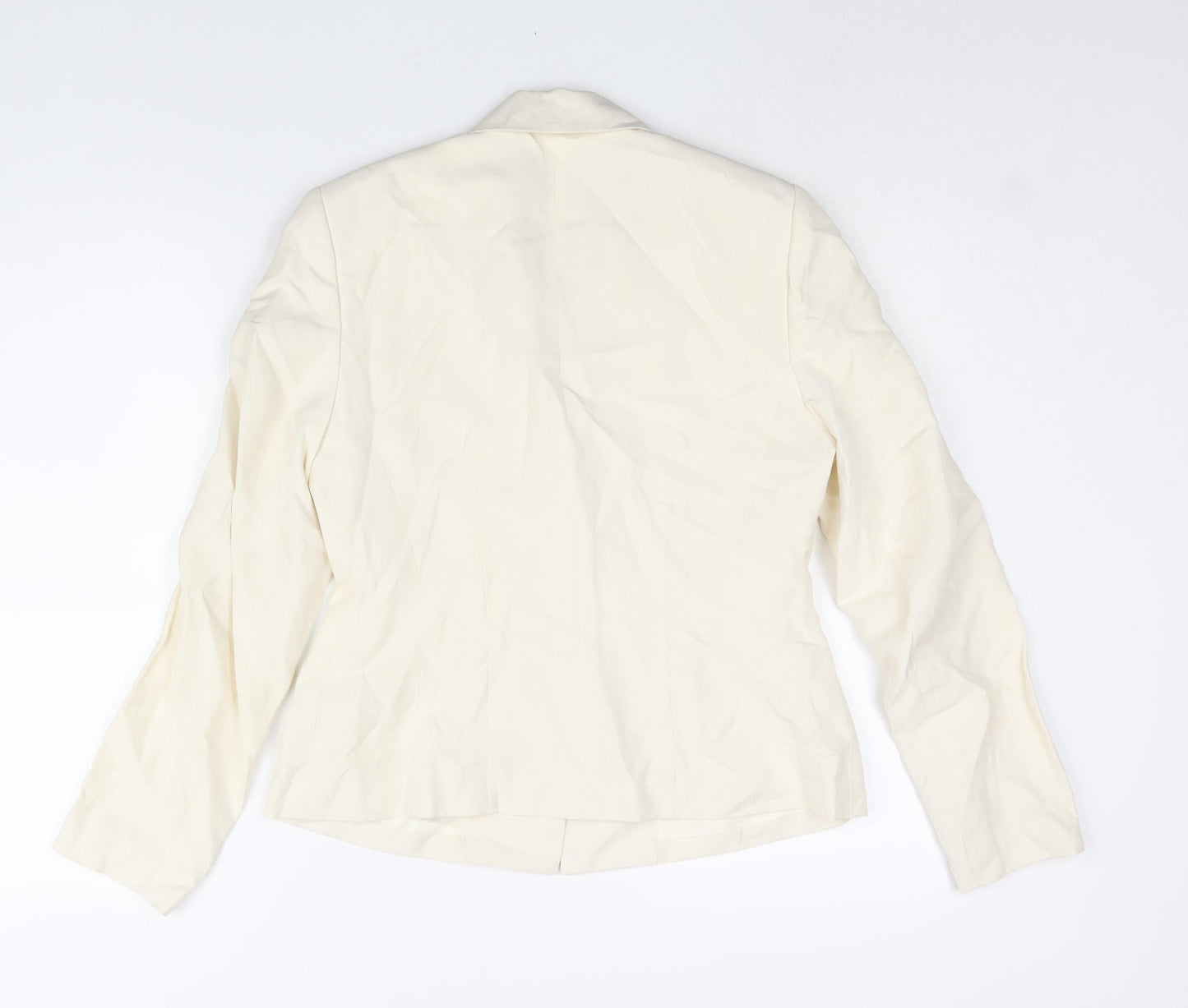 Monsoon Womens Ivory Jacket Blazer Size 12 Button - Floral Beading Emboirdery Detail