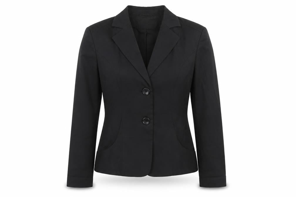 Oui Womens Black Cotton Jacket Suit Jacket Size 12