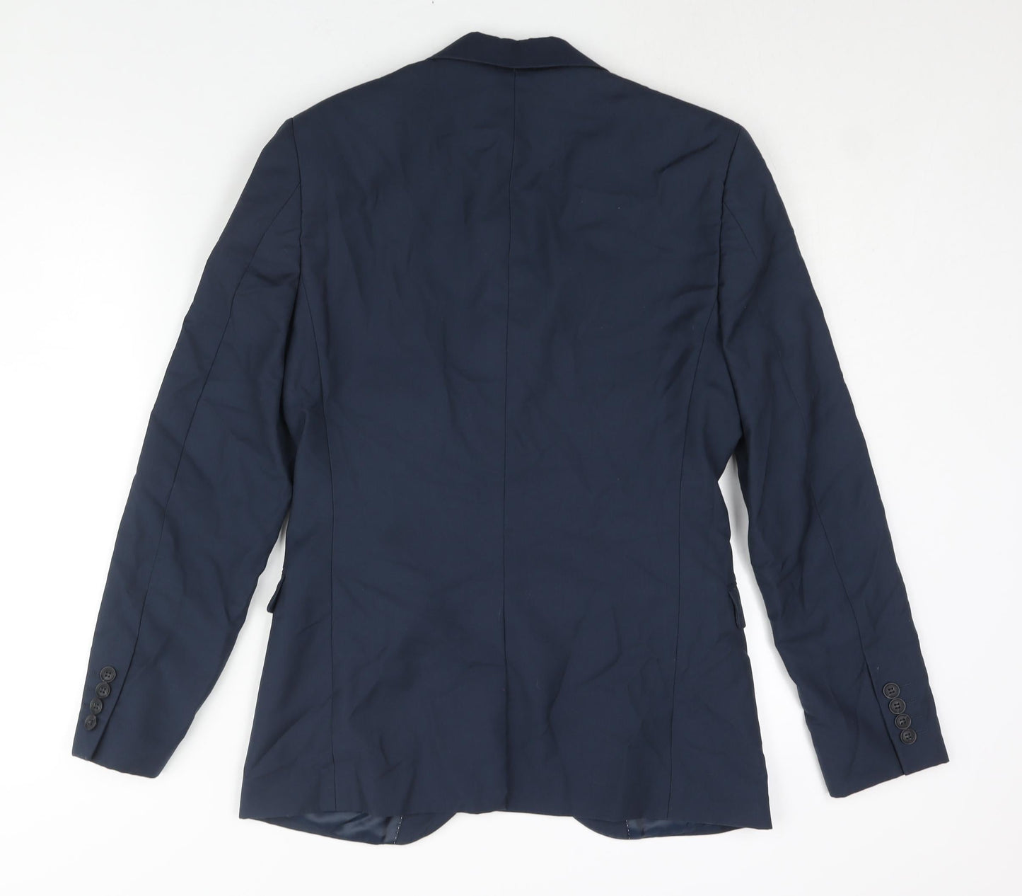 Topman Mens Blue Polyester Jacket Suit Jacket Size 36 Regular