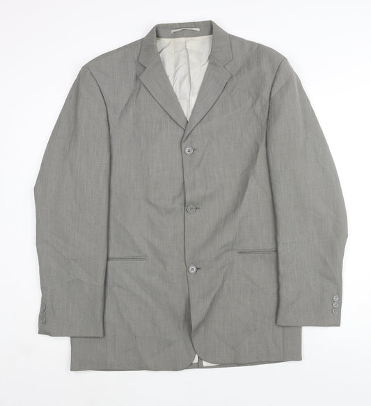 Wilson Mens Grey Polyester Jacket Suit Jacket Size 38 Regular