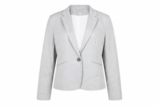 H&M Womens Grey Polyester Jacket Suit Jacket Size 10