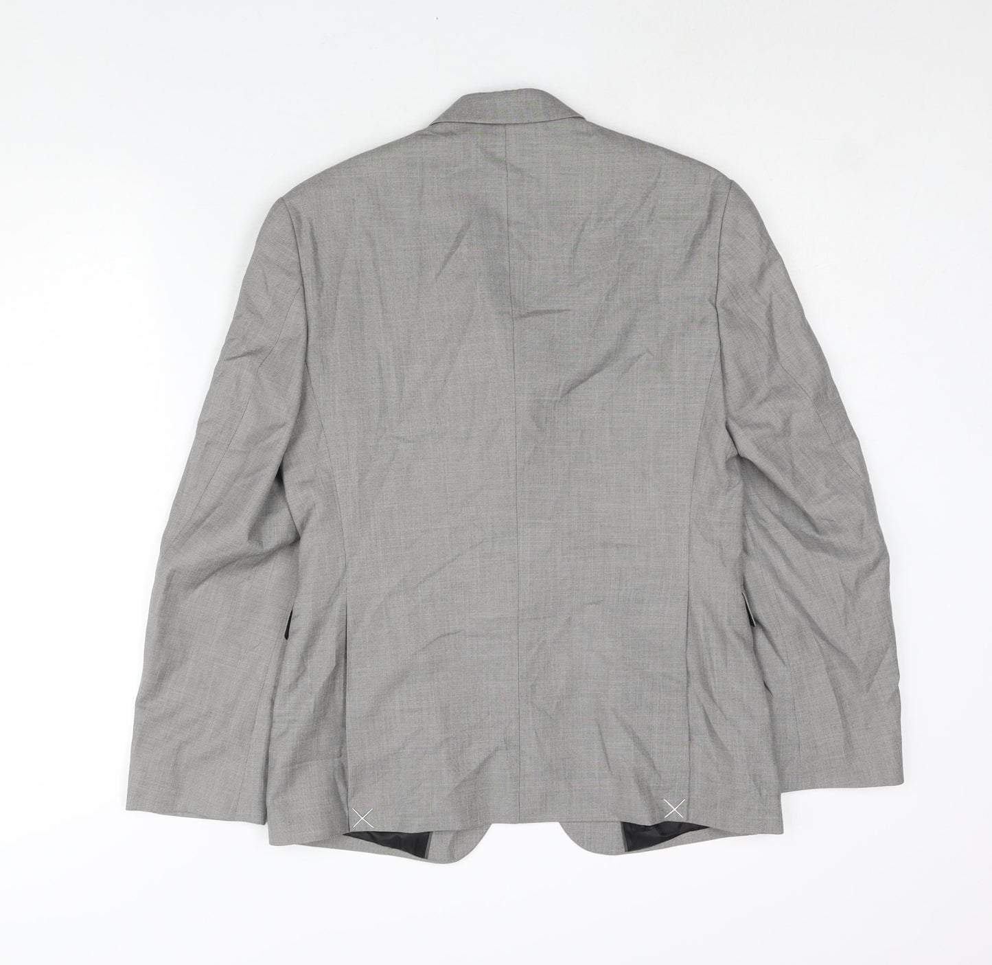 Burton Mens Grey Polyester Jacket Suit Jacket Size 36 Regular