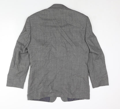 Benvenuto Mens Grey Wool Jacket Suit Jacket Size 40 Regular