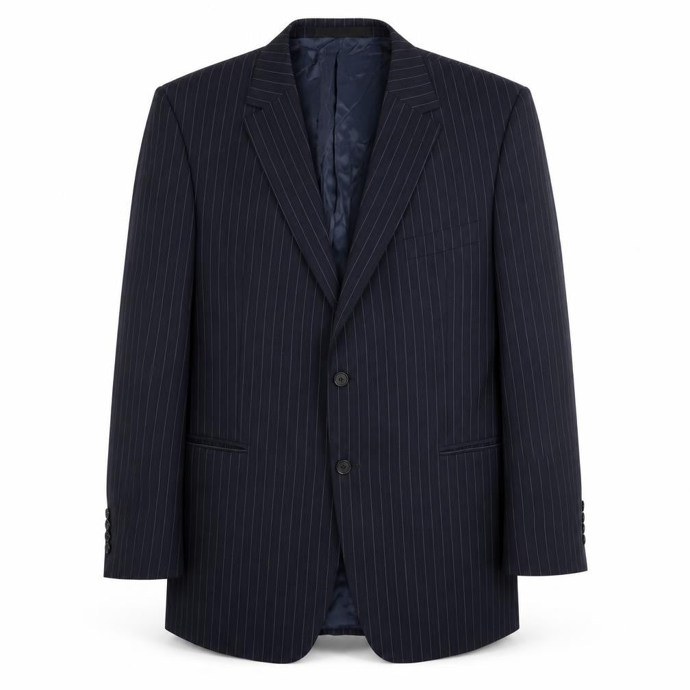 Marks & Spencer Mens Blue Striped Wool Jacket Suit Jacket Size 44 Regular