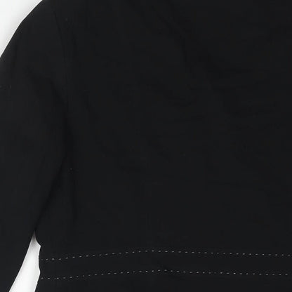 Next Womens Black Polyester Jacket Suit Jacket Size 10 - Stitch Belt Detail