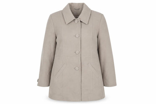 Damart Womens Beige Pea Coat Coat Size 26 Button