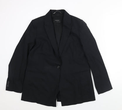 Additional front view of Autograph women’s black polyester jacket suit jacket, size UK 14
