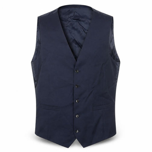 Marks & Spencer Mens Blue Wool Jacket Suit Waistcoat Size 44 Regular