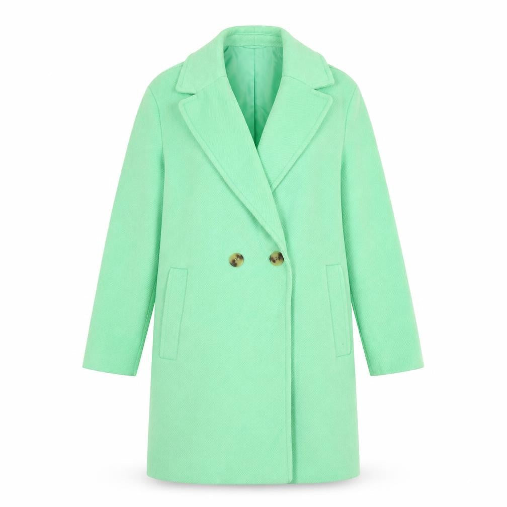 Marks & Spencer Womens Green Overcoat Coat Size 8 Button