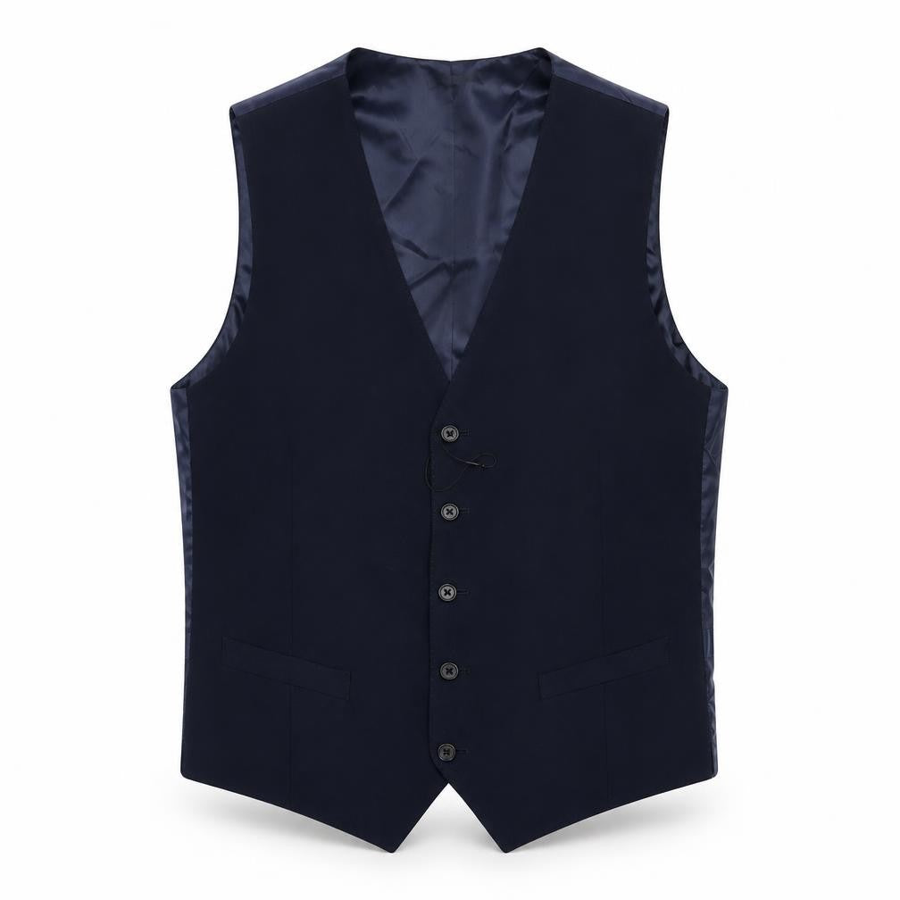 Marks & Spencer Mens Blue Wool Jacket Suit Waistcoat Size 38 Regular