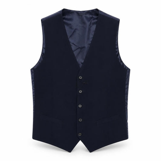 Marks & Spencer Mens Blue Wool Jacket Suit Waistcoat Size 38 Regular