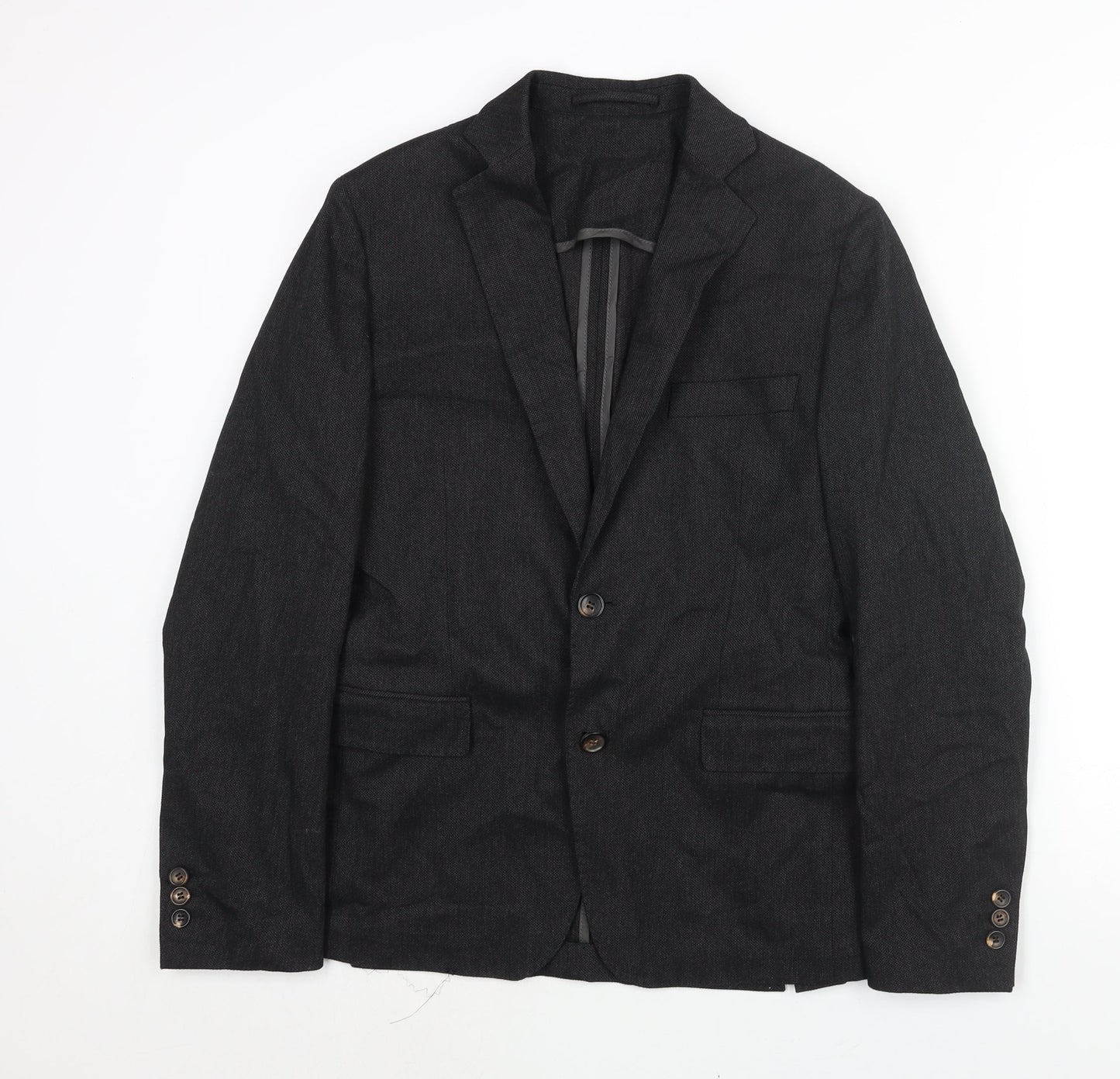 Royal Hem Mens Black Cotton Jacket Suit Jacket Size 36 Regular