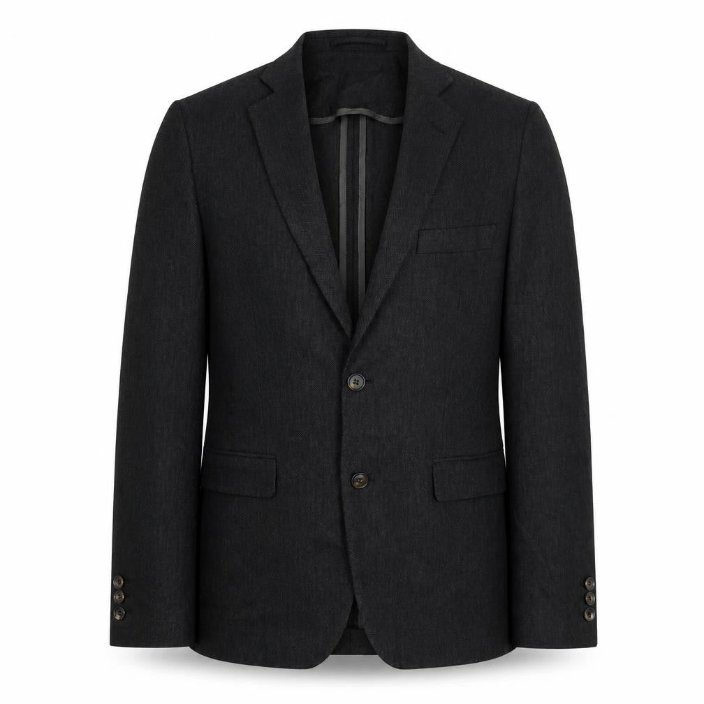 Royal Hem Mens Black Cotton Jacket Suit Jacket Size 36 Regular