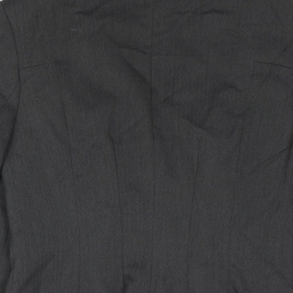 Next Womens Grey Herringbone Polyester Jacket Suit Jacket Size 12 - Satin Detail