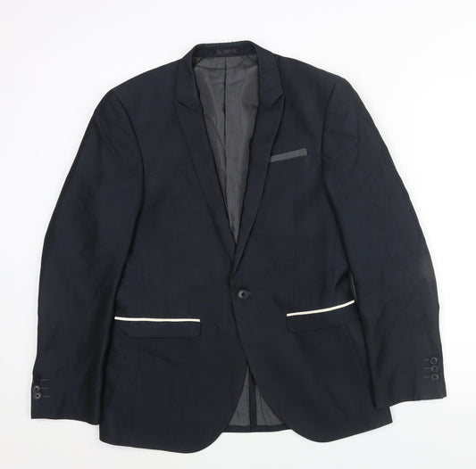 NEXT Mens Blue Polyester Jacket Suit Jacket Size 36 Regular
