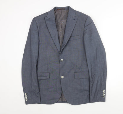 Next Mens Blue Wool Jacket Suit Jacket Size 38 Regular
