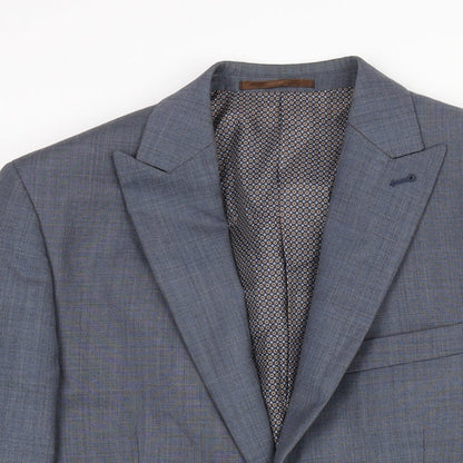 Next Mens Blue Wool Jacket Suit Jacket Size 38 Regular