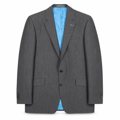 Next Mens Grey Striped Wool Jacket Suit Jacket Size 42 Regular