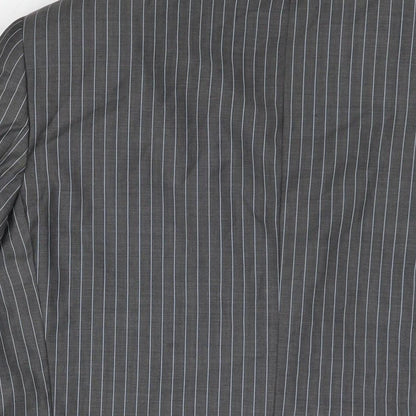 Next Mens Grey Striped Wool Jacket Suit Jacket Size 42 Regular