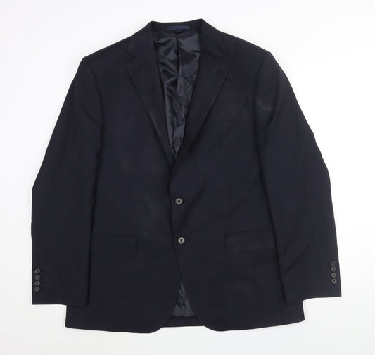 Marks and Spencer Mens Blue Polyester Jacket Suit Jacket Size 42 Regular