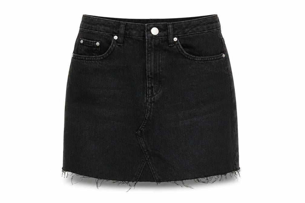Diviided Womens Grey Cotton A-Line Skirt Size 10 Zip