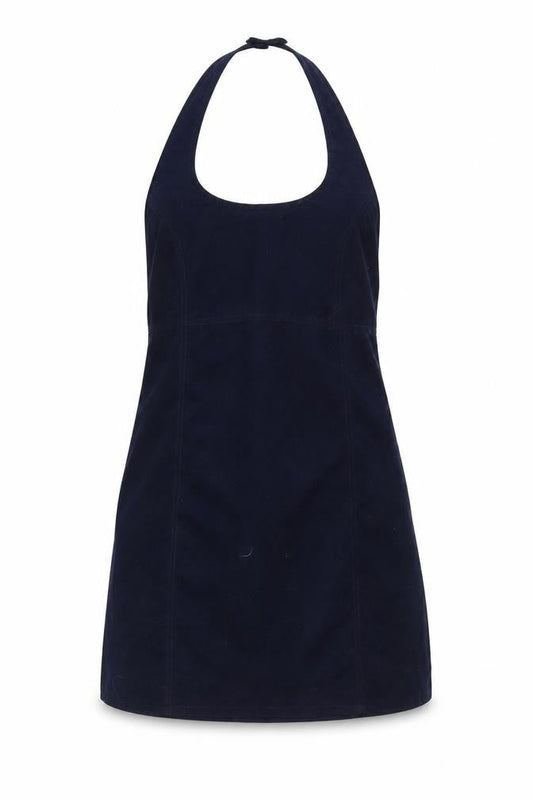 Topshop Womens Blue Polyimide Pinafore/Dungaree Dress Size 12 Halter Zip