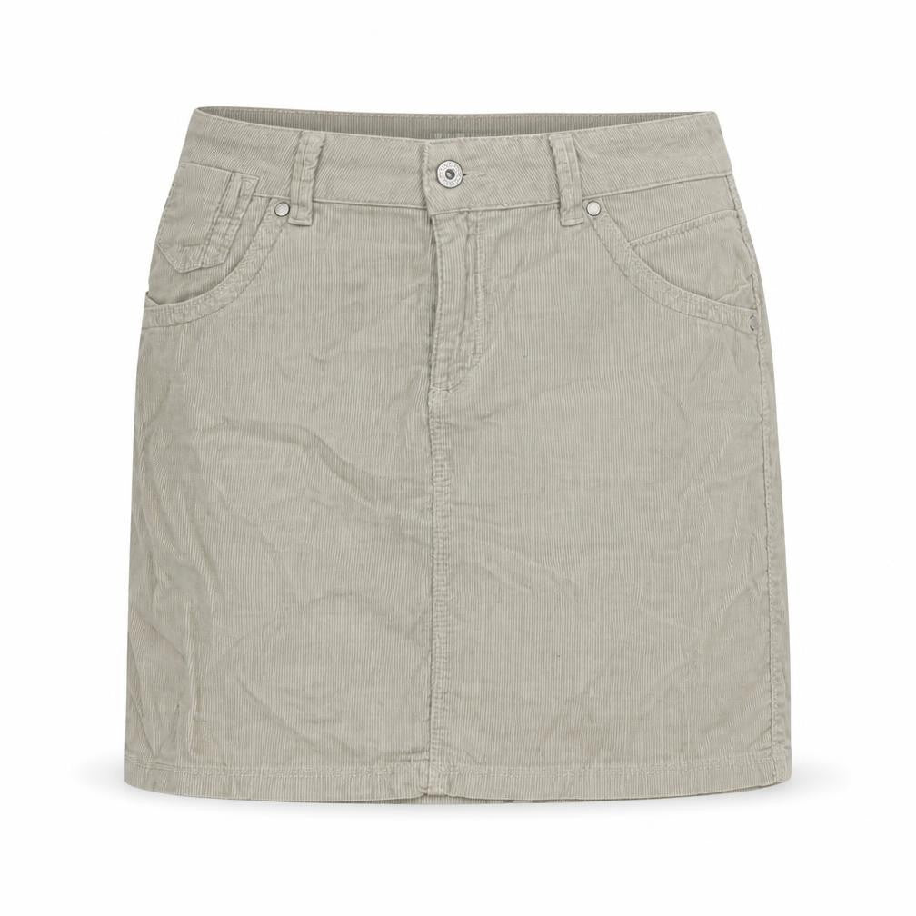 Marks & Spencer Womens Beige Cotton A-Line Skirt Size 12 Zip