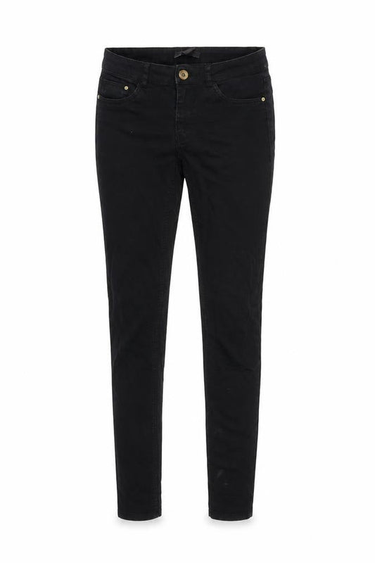 H&M Womens Black Cotton Blend Tapered Jeans Size 6 L31 in Regular Zip