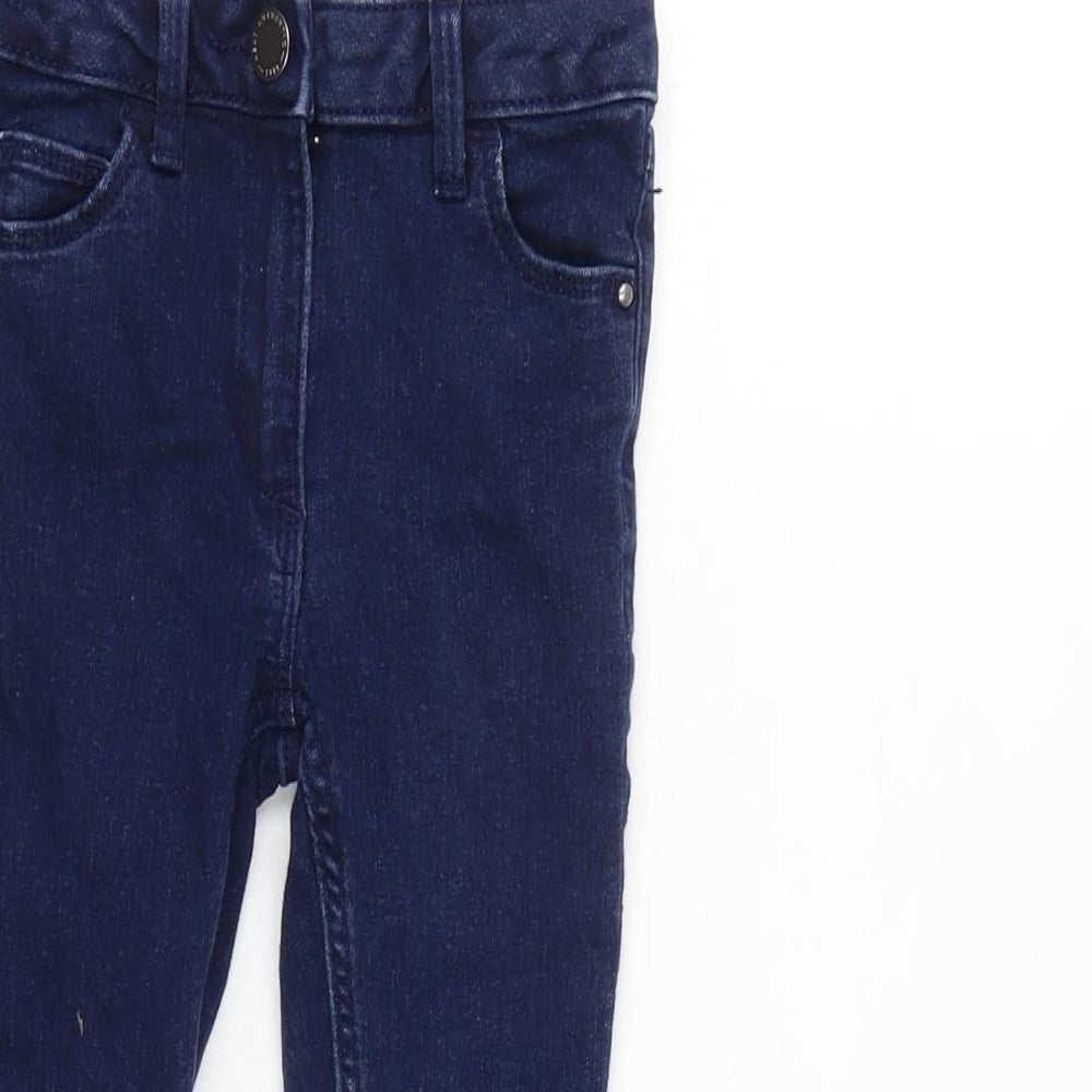 NEXT Girls Blue Cotton Straight Jeans Size 5 Years Regular Zip - Inside Leg 15in