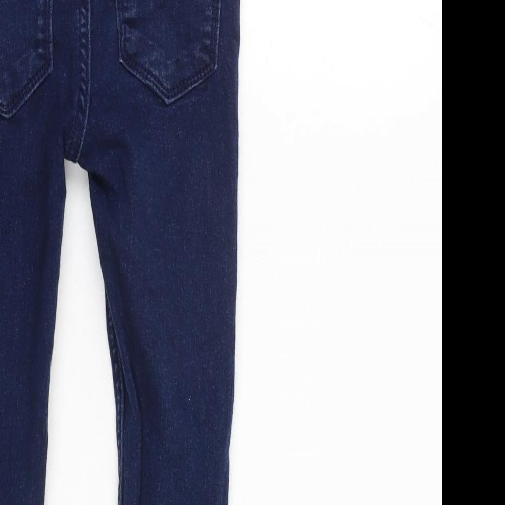 NEXT Girls Blue Cotton Straight Jeans Size 5 Years Regular Zip - Inside Leg 15in
