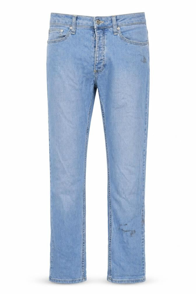 Topman Mens Blue Cotton Blend Flared Jeans Size 32 in L31 in Regular Button