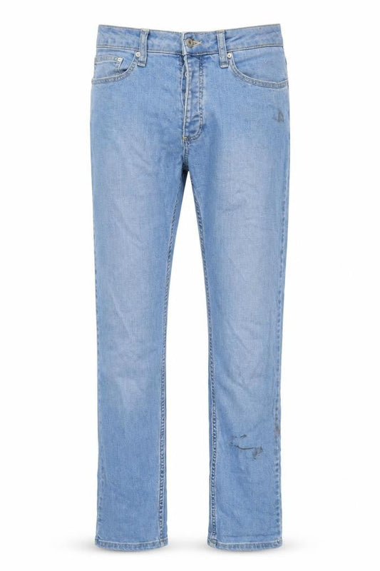 Topman Mens Blue Cotton Blend Flared Jeans Size 32 in L31 in Regular Button