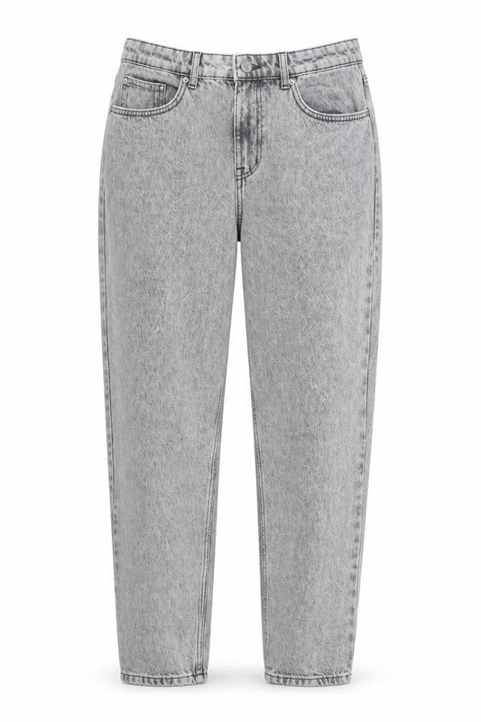 Denim & Co. Womens Grey Cotton Straight Jeans Size 14 L28.5 in Regular Zip