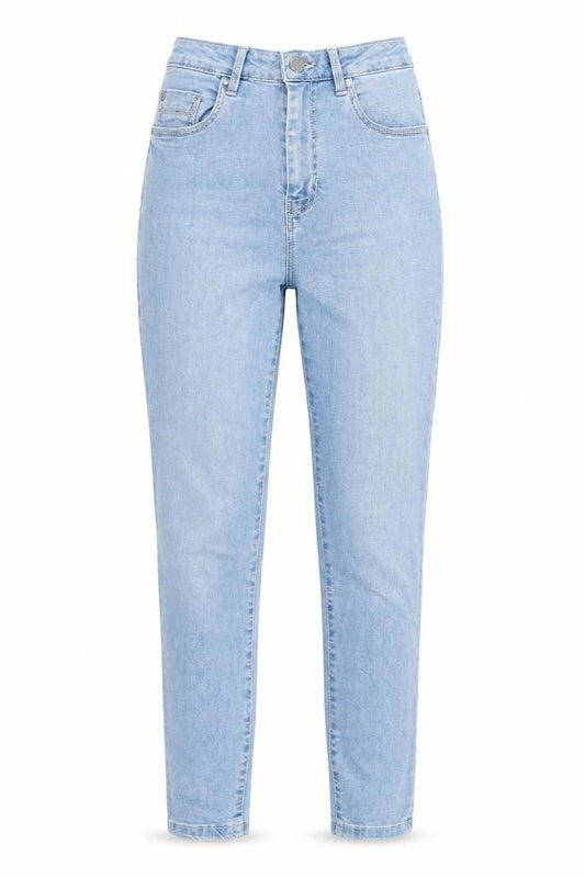 Denim Pimkie Womens Blue Cotton Blend Tapered Jeans Size 4 L26.5 in Regular Zip