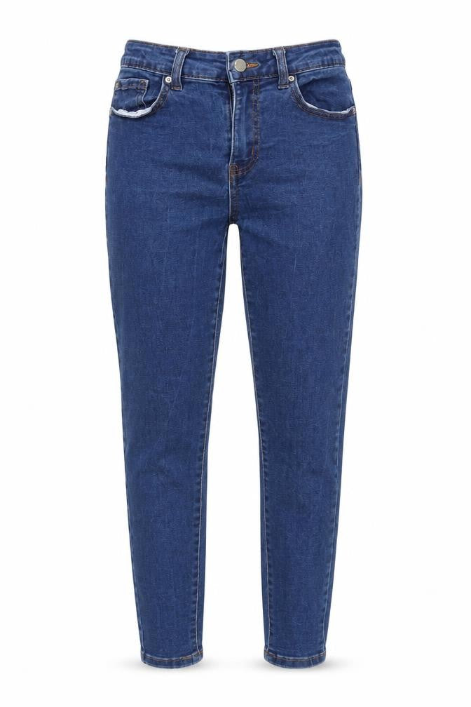 Denim & Co. Womens Blue Cotton Blend Tapered Jeans Size 10 L25 in Regular Zip