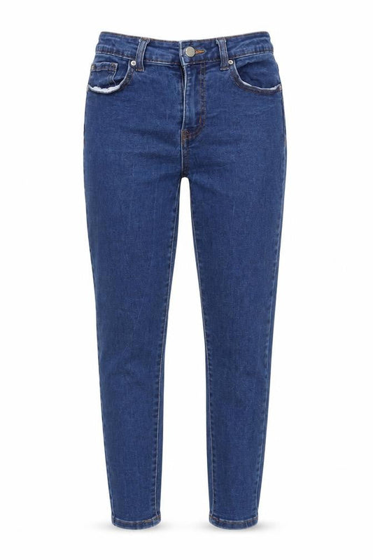 Denim & Co. Womens Blue Cotton Blend Tapered Jeans Size 10 L25 in Regular Zip