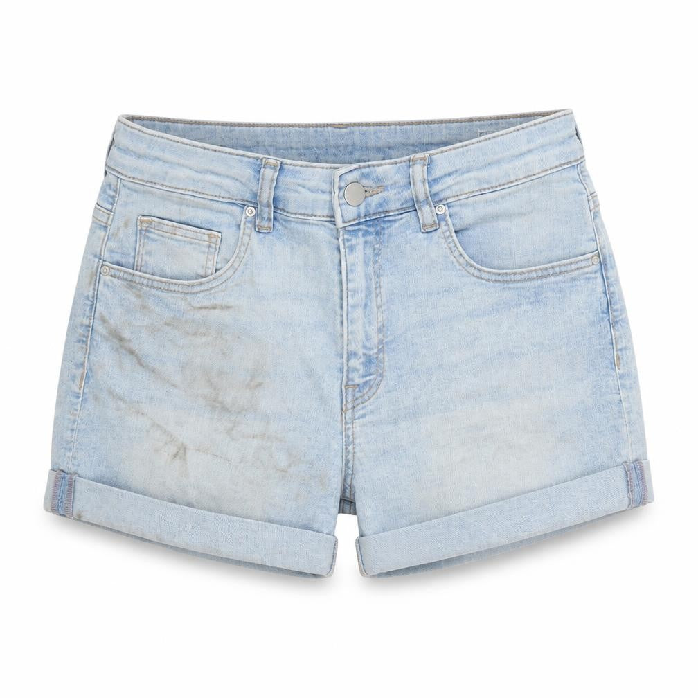 H&M Womens Blue Houndstooth Cotton Boyfriend Shorts Size 8 Regular Zip