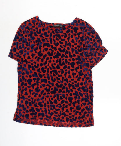 Additional front view of Atmosphere women’s red polyester basic t-shirt, size UK 10, crew neck