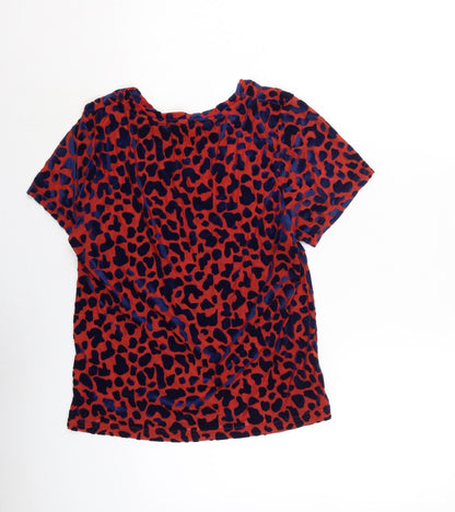 Back view of Atmosphere women’s red polyester basic t-shirt, size UK 10, crew neck