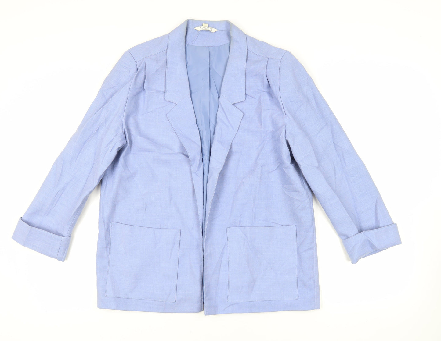 Miss Smith Womens Blue Jacket Blazer Size 12 - Open