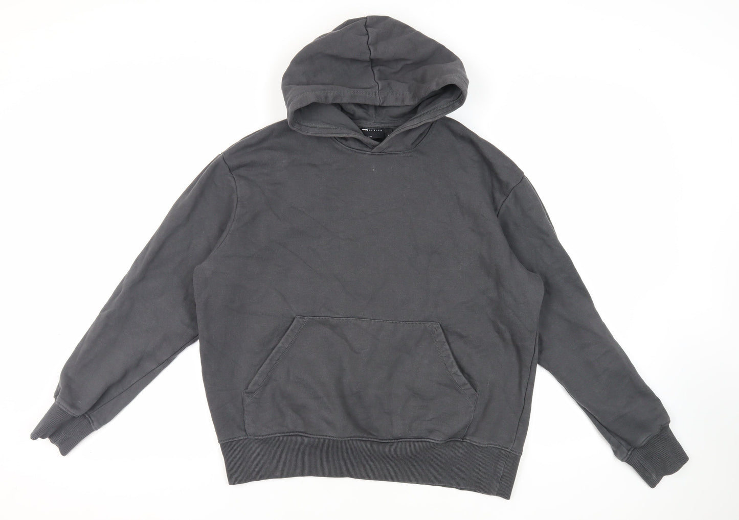 ASOS Mens Grey Cotton Pullover Hoodie Size M - Pockets