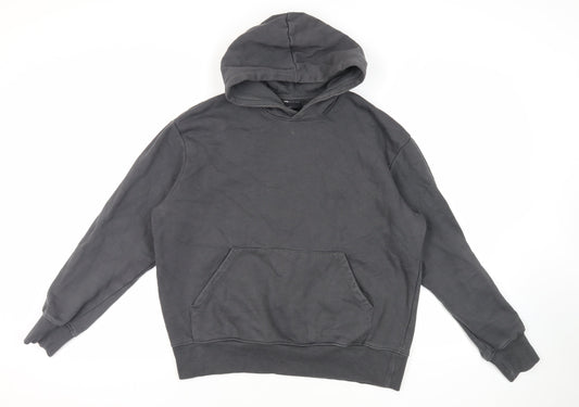 ASOS Mens Grey Cotton Pullover Hoodie Size M - Pockets
