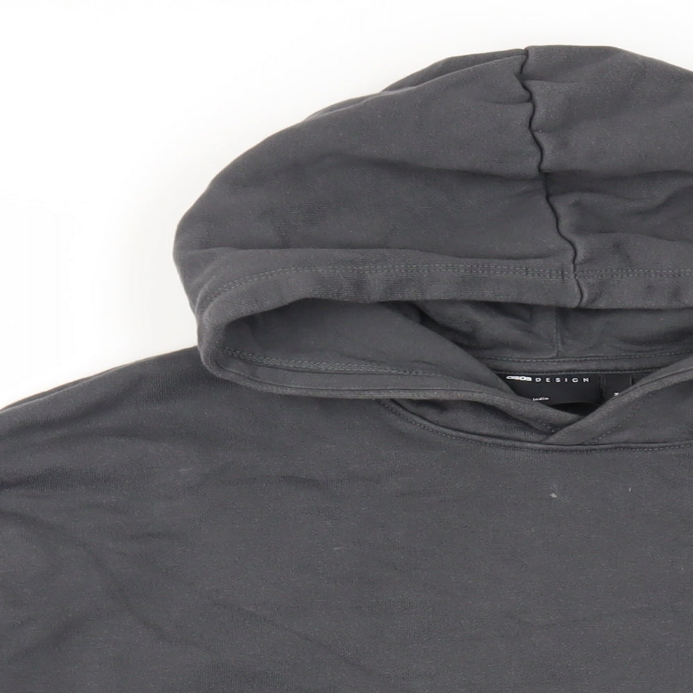 ASOS Mens Grey Cotton Pullover Hoodie Size M - Pockets