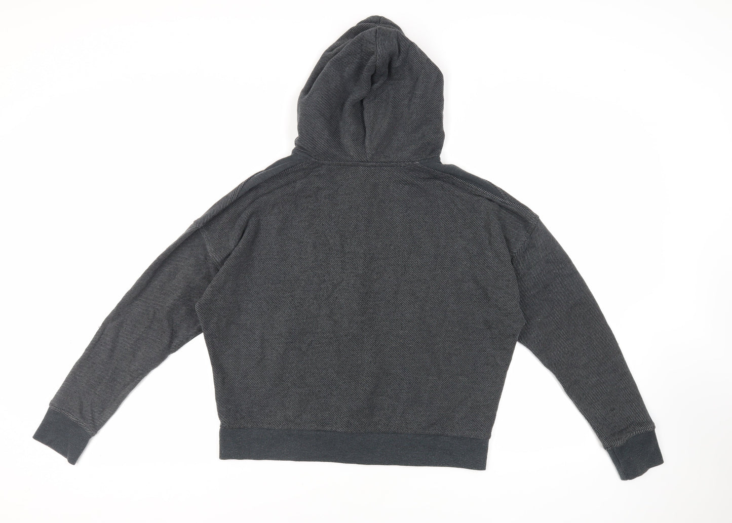 Reebok Womens Grey Cotton Full Zip Hoodie Size M Zip - Logo