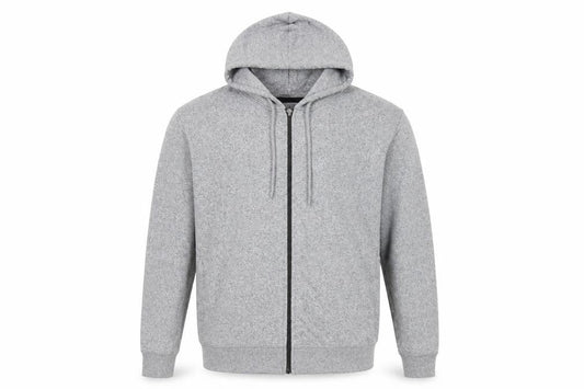 Max Mens Grey Cotton Full Zip Hoodie Size M