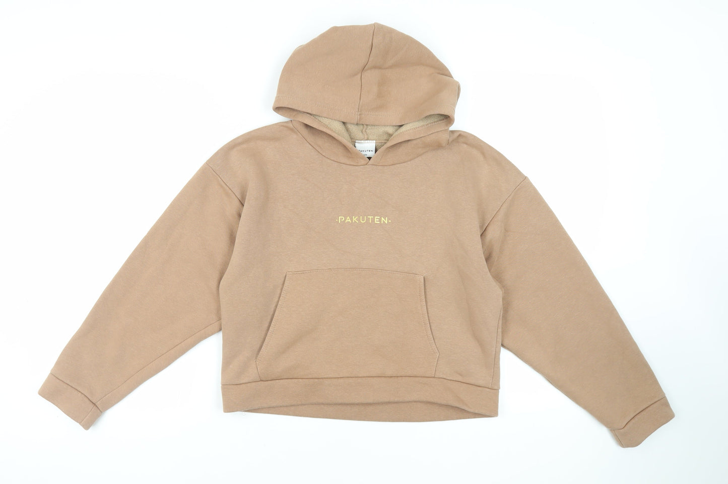 Pakuten Womens Beige Cotton Pullover Hoodie Size M Pullover - Pockets
