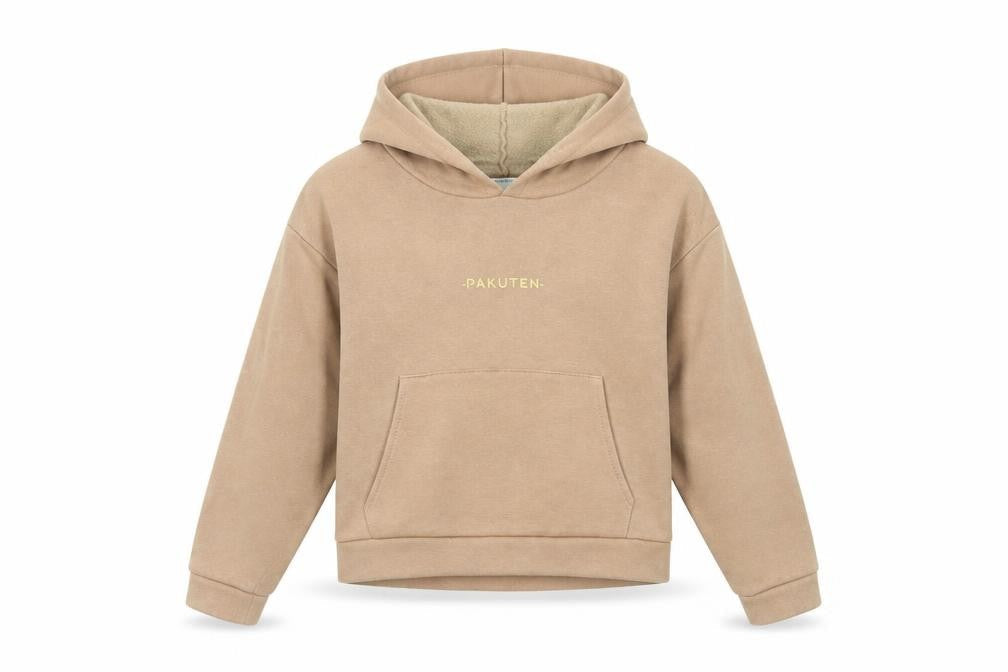 Pakuten Womens Beige Cotton Pullover Hoodie Size M Pullover - Pockets